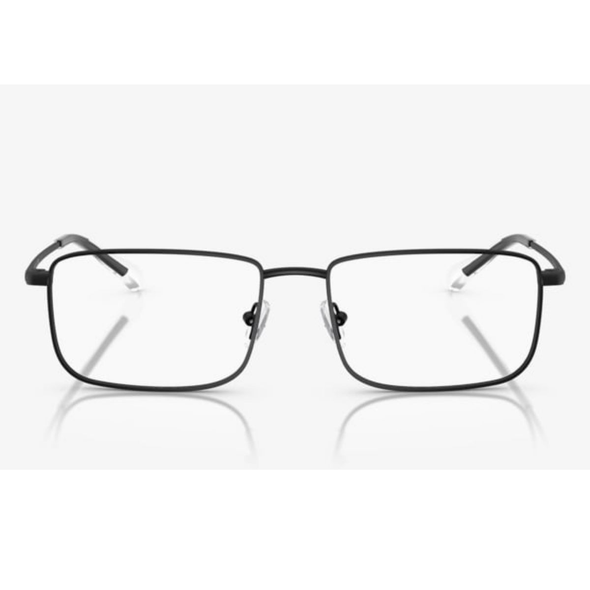 Armani Exchange AX1069 matte black rectangle eyeglasses, full-rim steel frame
