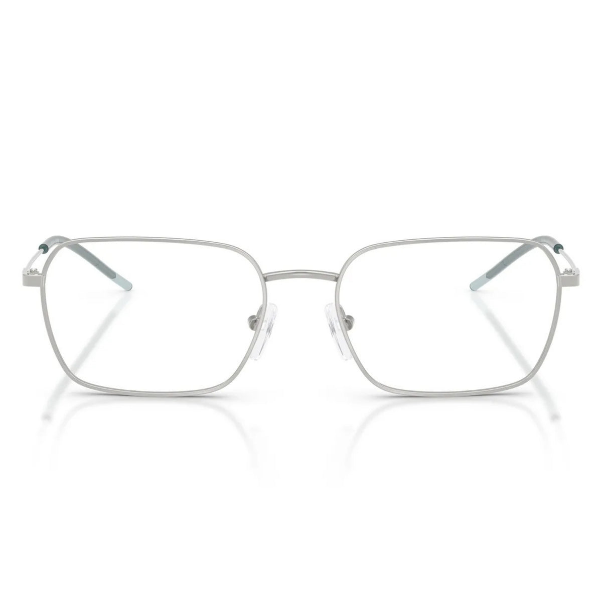 Armani Exchange AX1072 shiny silver square eyeglasses, full-rim metal frame