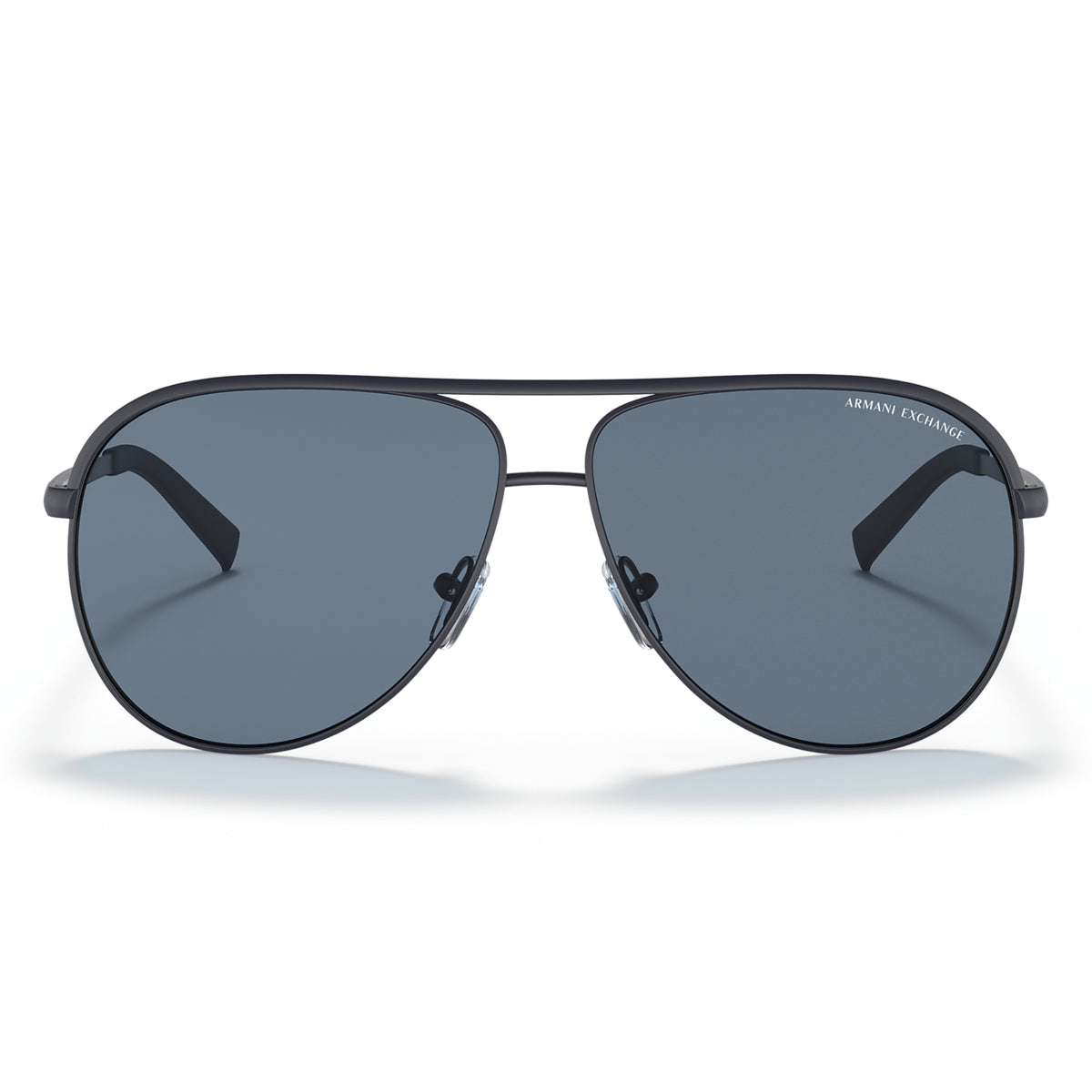 Armani Exchange AX2002 matte blue aviator sunglasses, full-rim metal frame