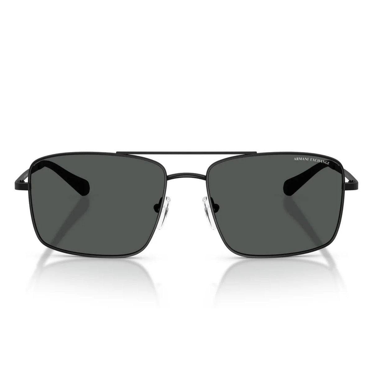 Armani Exchange AX2054S matte black aviator sunglasses, full-rim metal frame