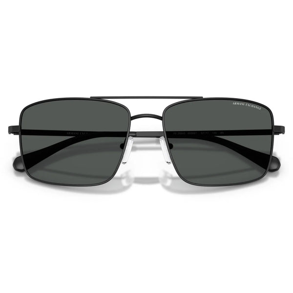 Armani Exchange AX2054S 600087 Matte Black Aviator Sunglasses