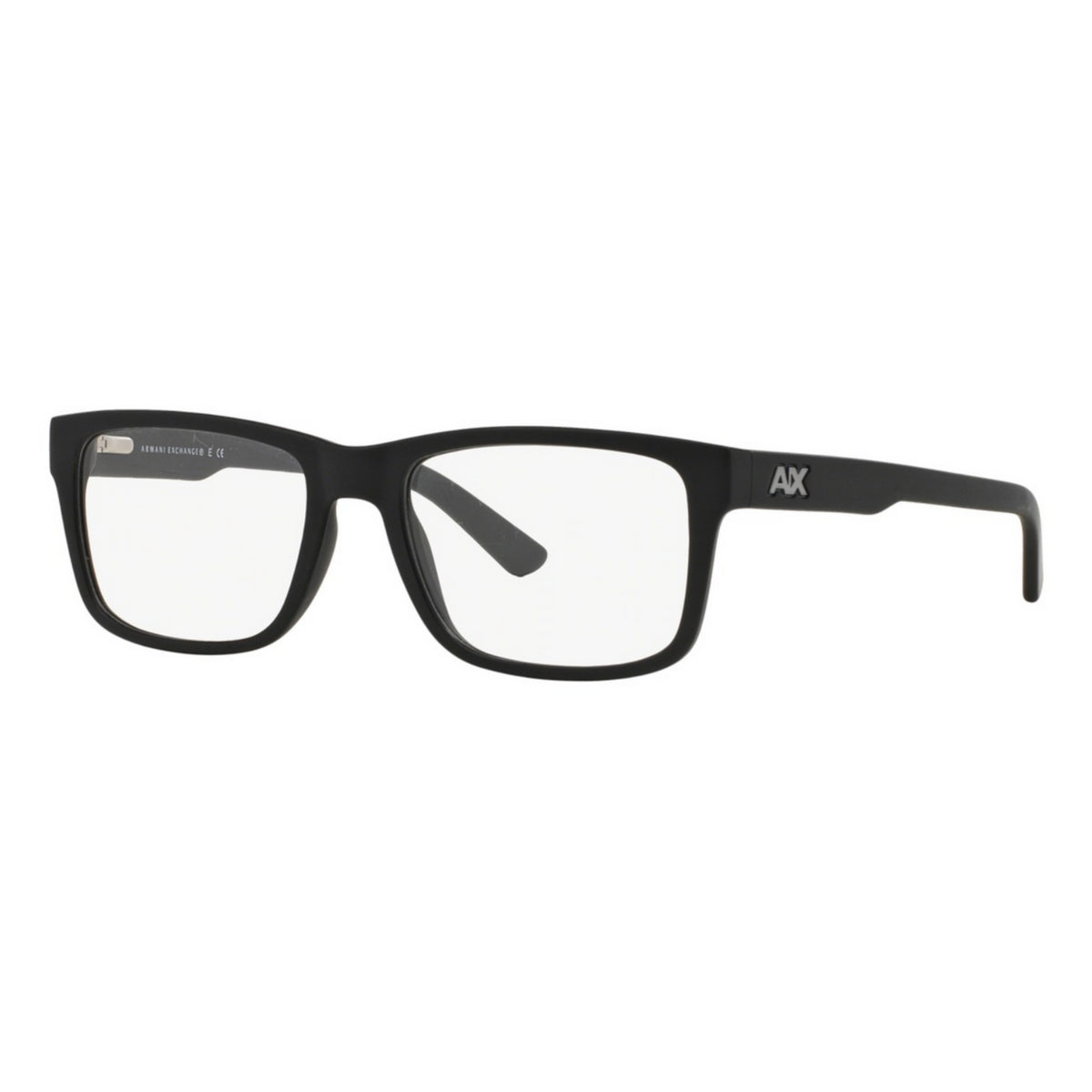 Armani Exchange AX3016 matte black square eyeglasses with plastic frame