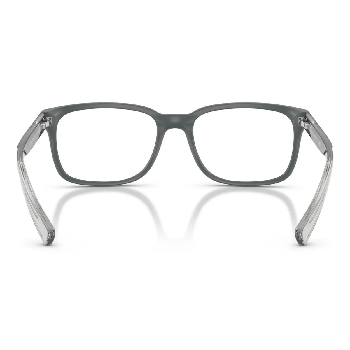 Armani Exchange AX3029 matte grey square eyeglasses, back view of the frame and temples