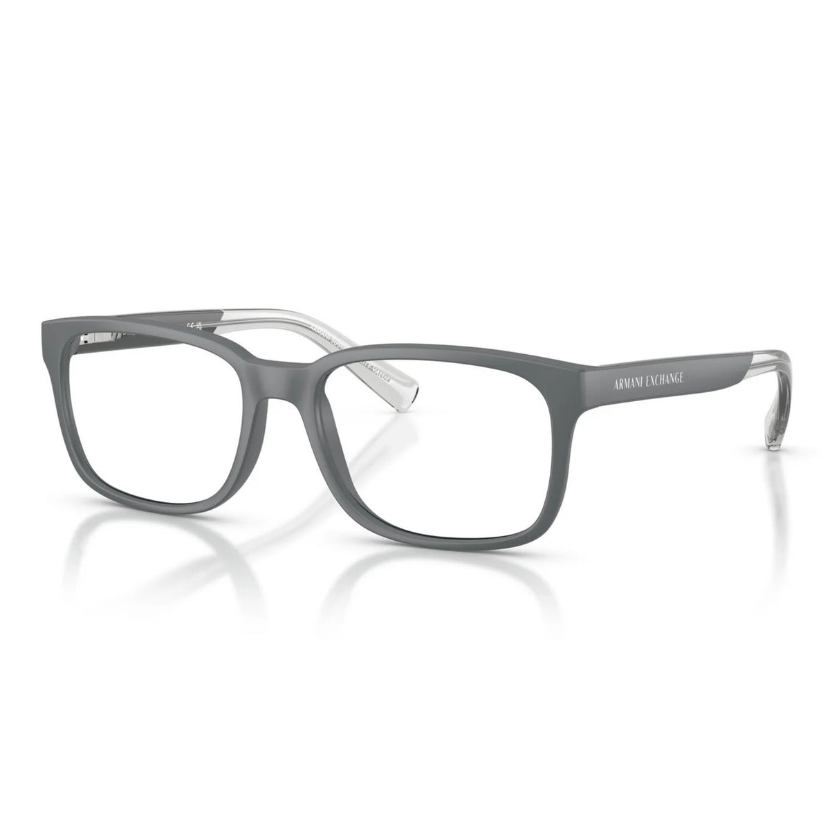 Armani Exchange AX3029 matte grey square eyeglasses with lightweight and plastic frame