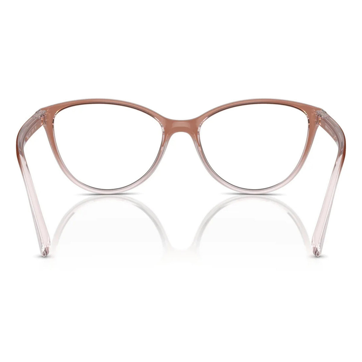 Armani Exchange AX3053 shiny pink & crystal square eyeglasses, back view of the frame and temples