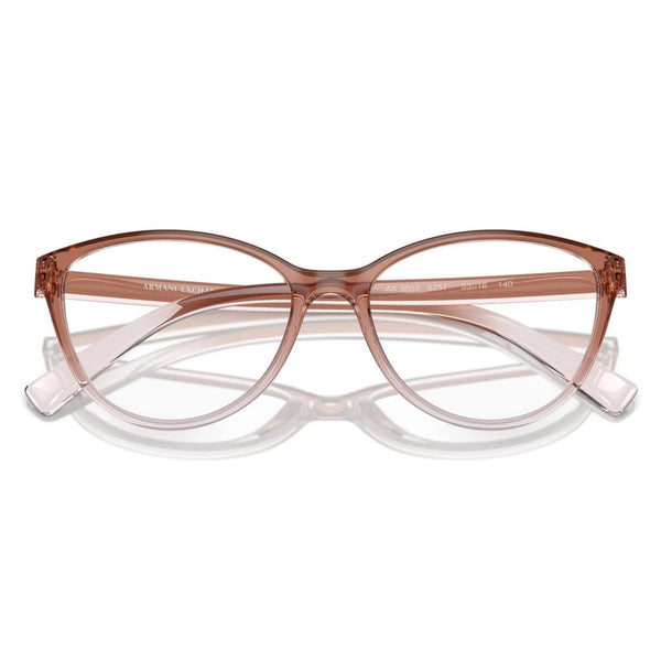 Armani Exchange AX3053 8257 Shiny Pink & Crystal Square Eyeglasses