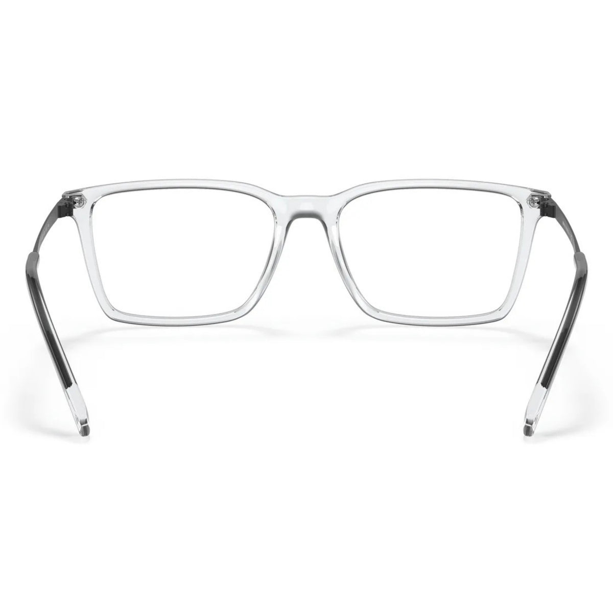Armani Exchange AX3077 crystal rectangle eyeglasses, back view of the frame and temples
