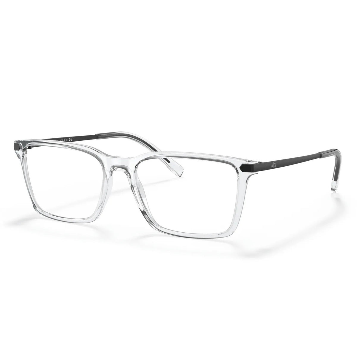 Armani Exchange AX3077 crystal rectangle eyeglasses with plastic frame