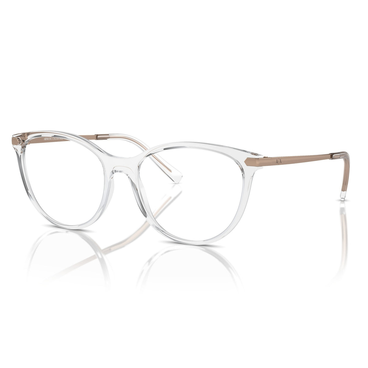 Armani Exchange AX3078 shiny crystal cat-eye eyeglasses with lightweight and metal frame