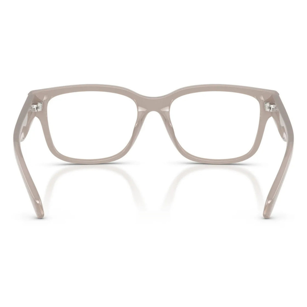 Armani Exchange AX3124U shiny opal light grey square eyeglasses, back view of the frame and temples