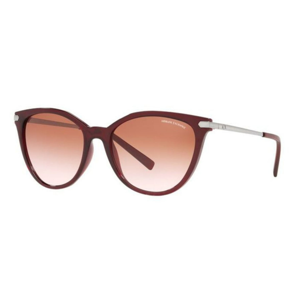 Armani Exchange AX4107S red cat-eye sunglasses with pink lenses