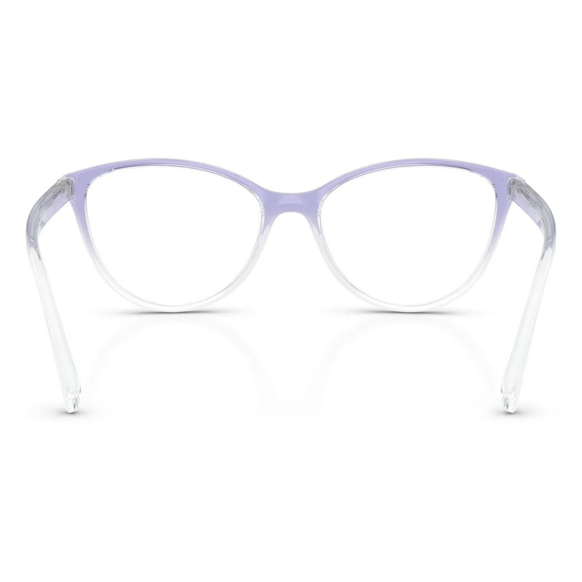 AX3053 shiny lilac gradient crystal square eyeglasses, back view of the frame and temples
