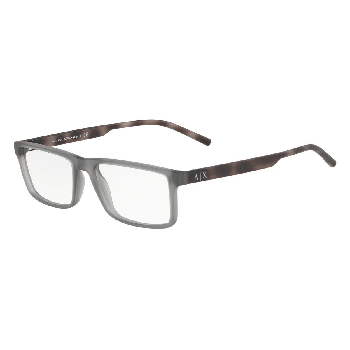 AX3060 matte transparent grey rectangle eyeglasses with lightweight and plastic frame