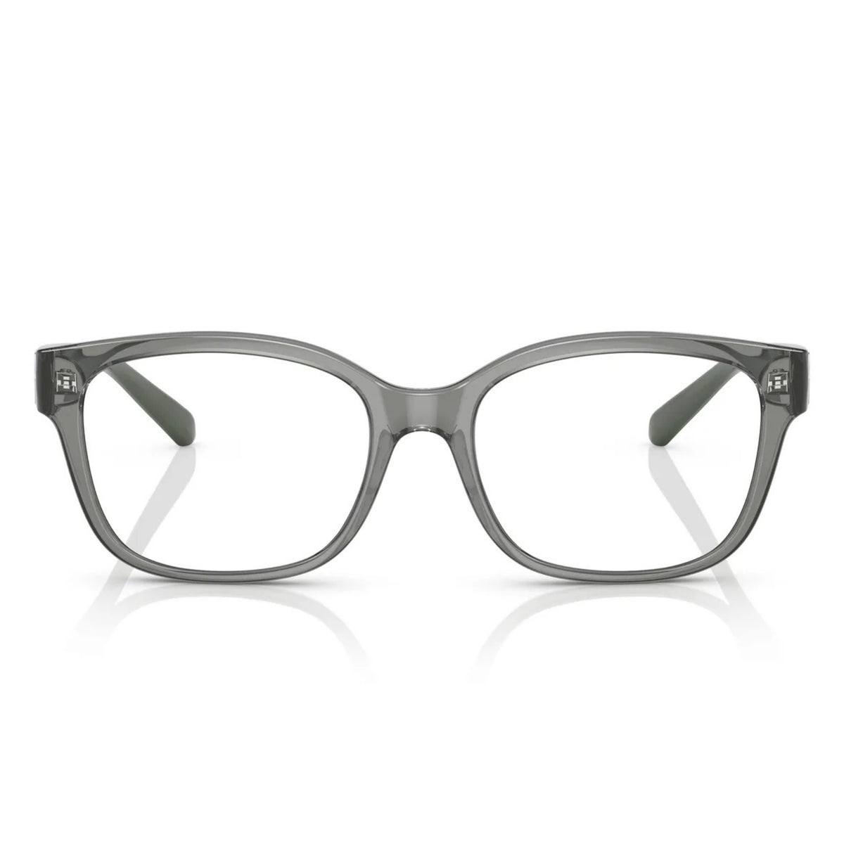 AX3098 shiny transparent green rectangle eyeglasses, full-rim plastic frame