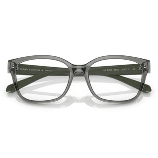 AX3098 8242 Shiny Transparent Green Rectangle Eyeglasses