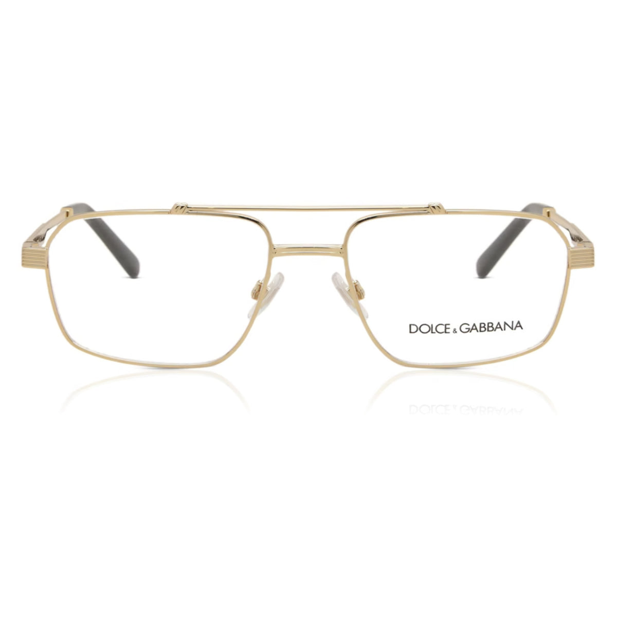 Dolce & Gabbana DG1345 gold rectangle eyeglasses with metal frame