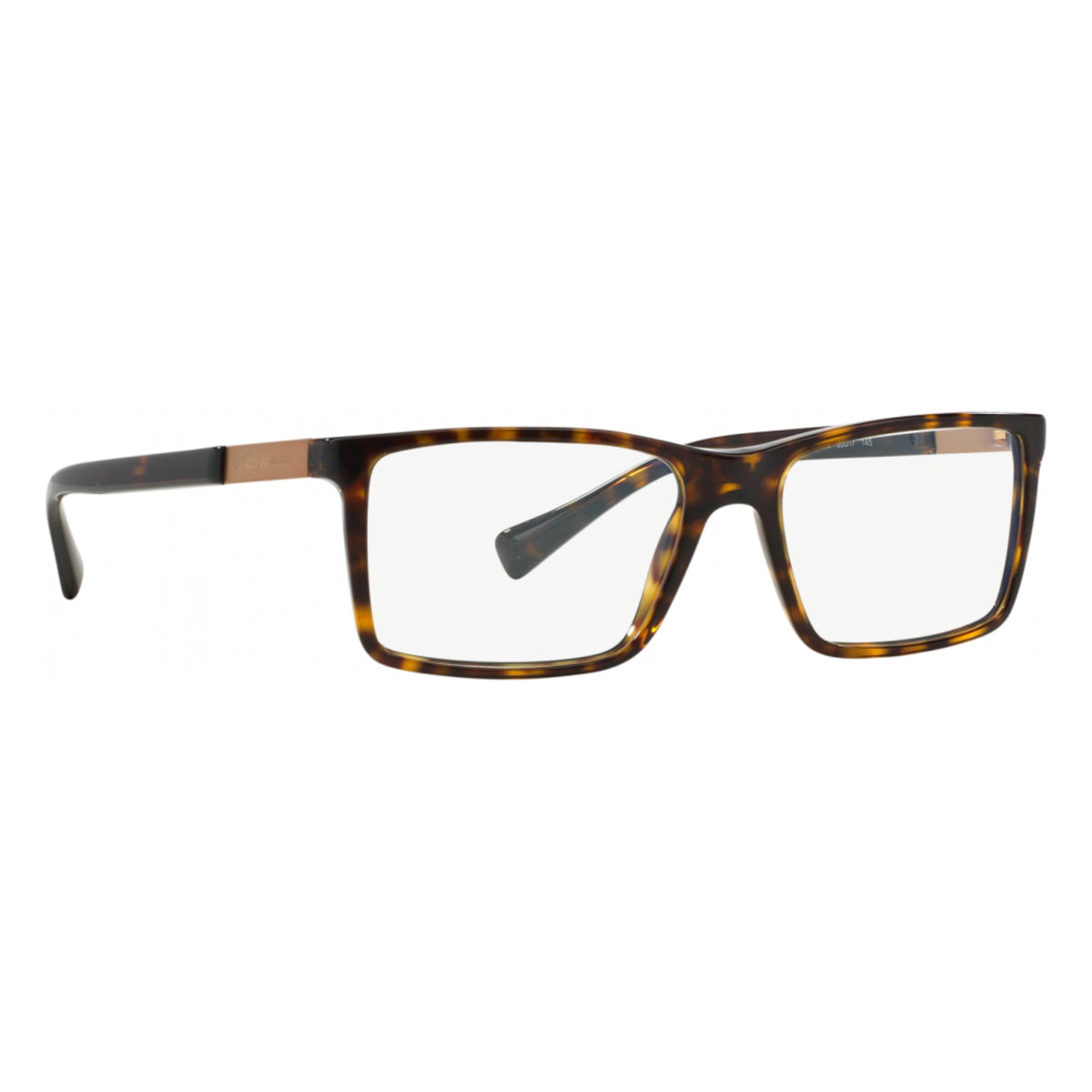 Dolce & Gabbana DG3217 havana rectangle eyeglasses with metal and plastic frame