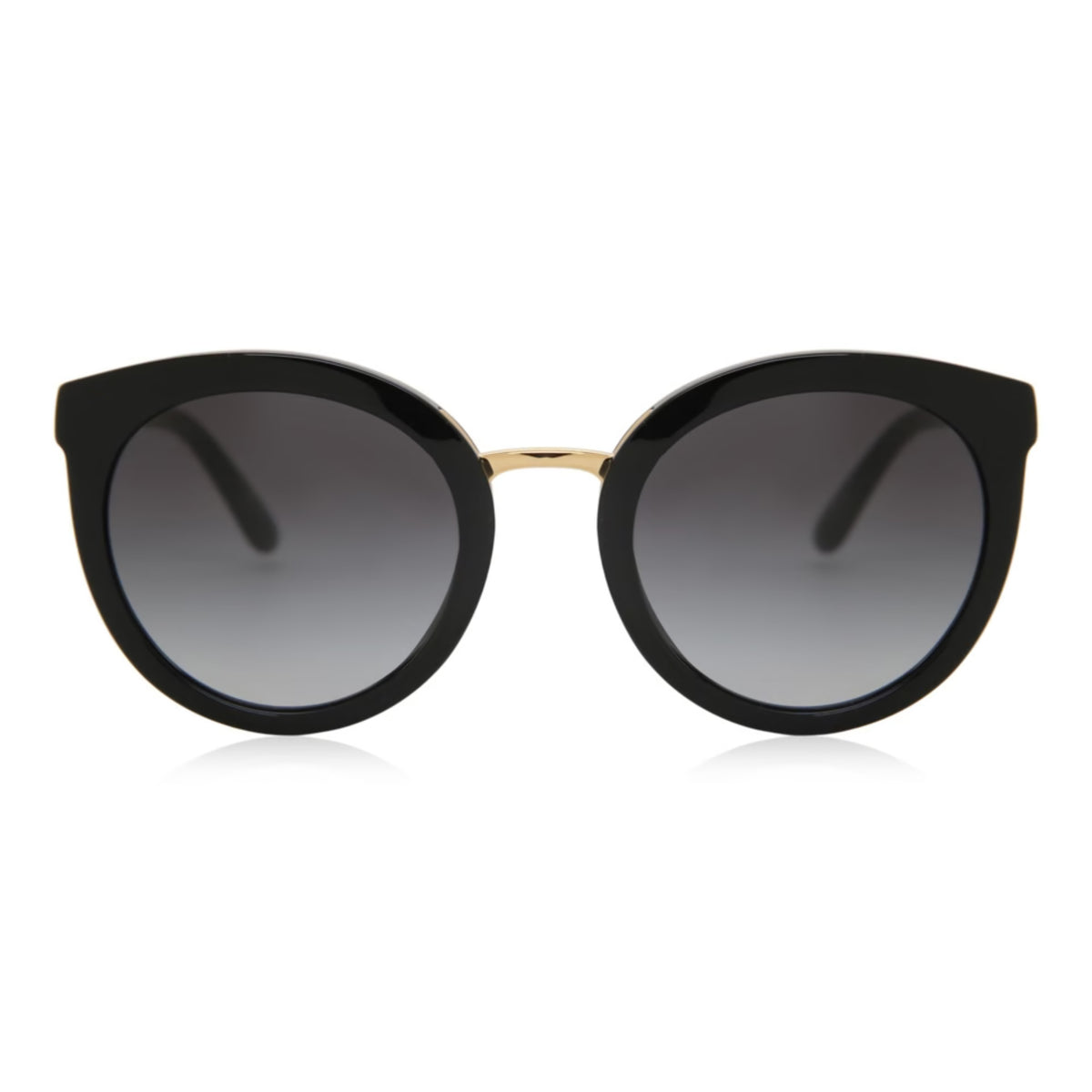 Dolce & Gabbana DG4268 black oval sunglasses, full-rim metal and plastic frame