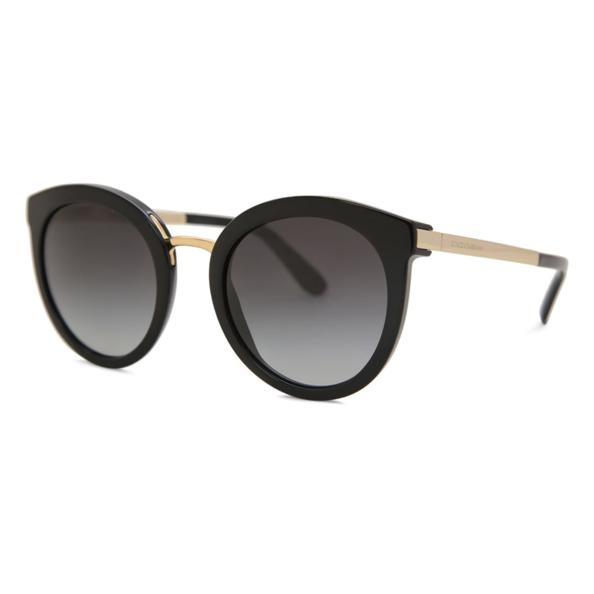 Dolce & Gabbana DG4268 black oval sunglasses with grey lenses