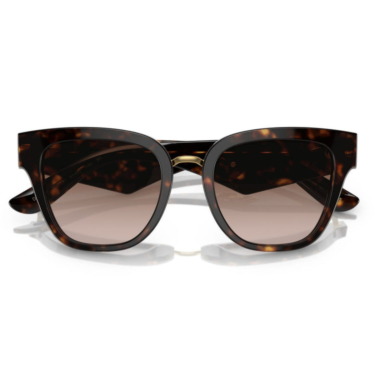 Dolce & Gabbana DG4437 havana cat-eye sunglasses, front view with the temples folded
