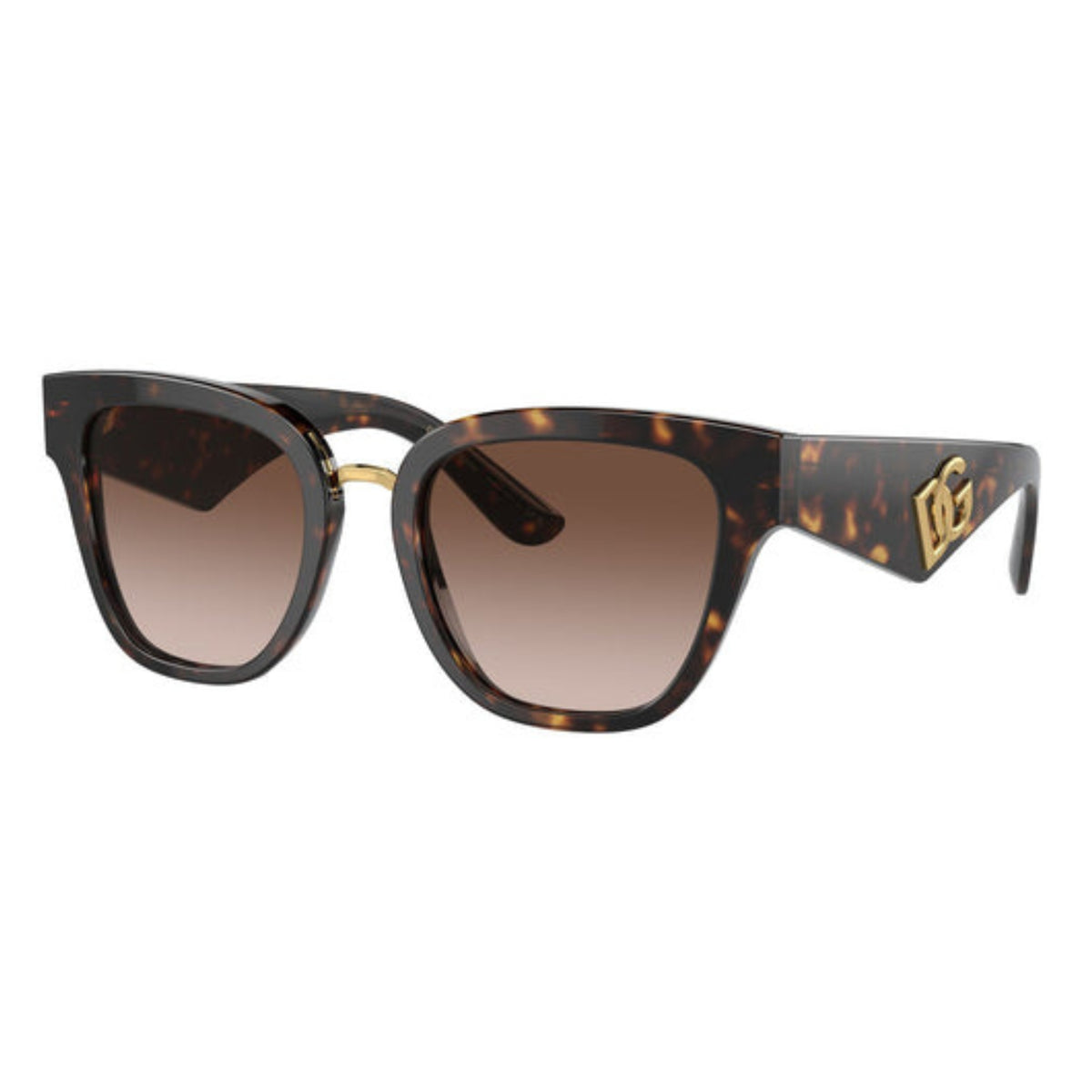 Dolce & Gabbana DG4437 havana cat-eye sunglasses with brown lenses