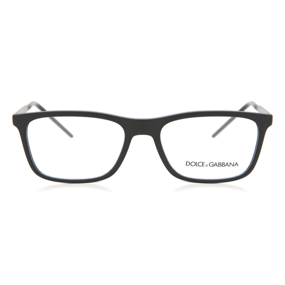 Dolce & Gabbana DG5044 matte black rectangle eyeglasses, full-rim plastic frame