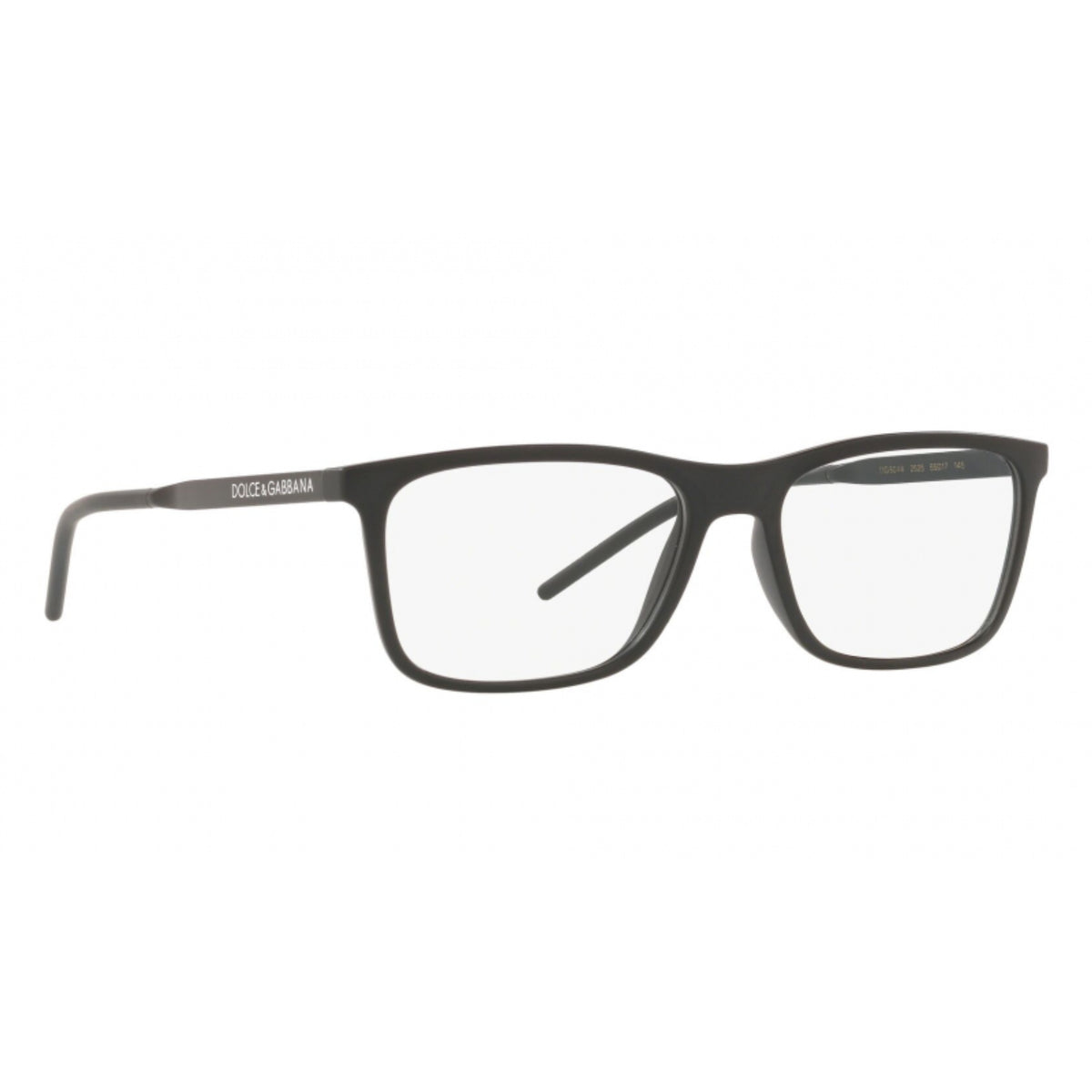 Dolce & Gabbana DG5044 matte black rectangle eyeglasses with plastic frame