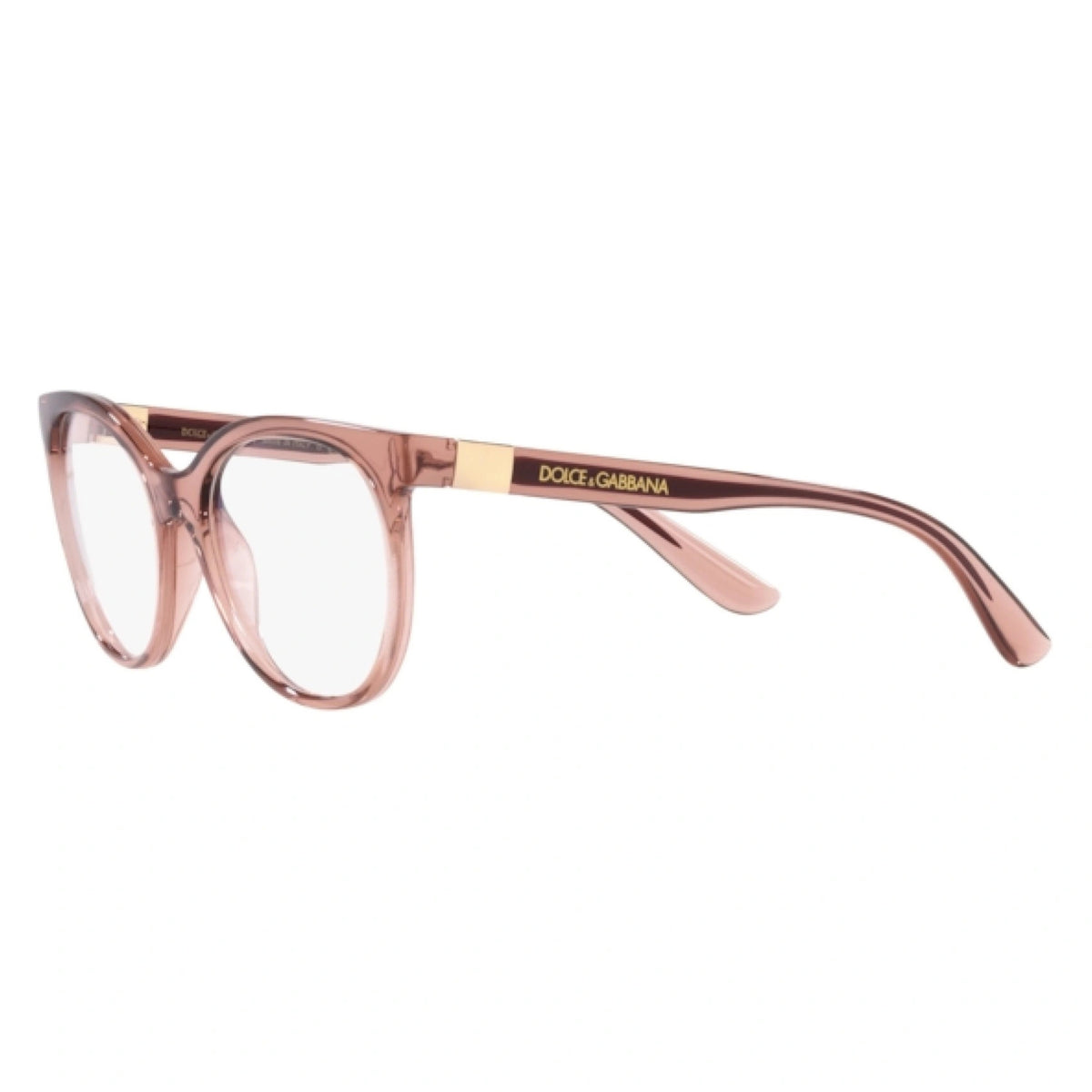 Dolce & Gabbana DG5084 transparent pink cat-eye eyeglasses with plastic frame
