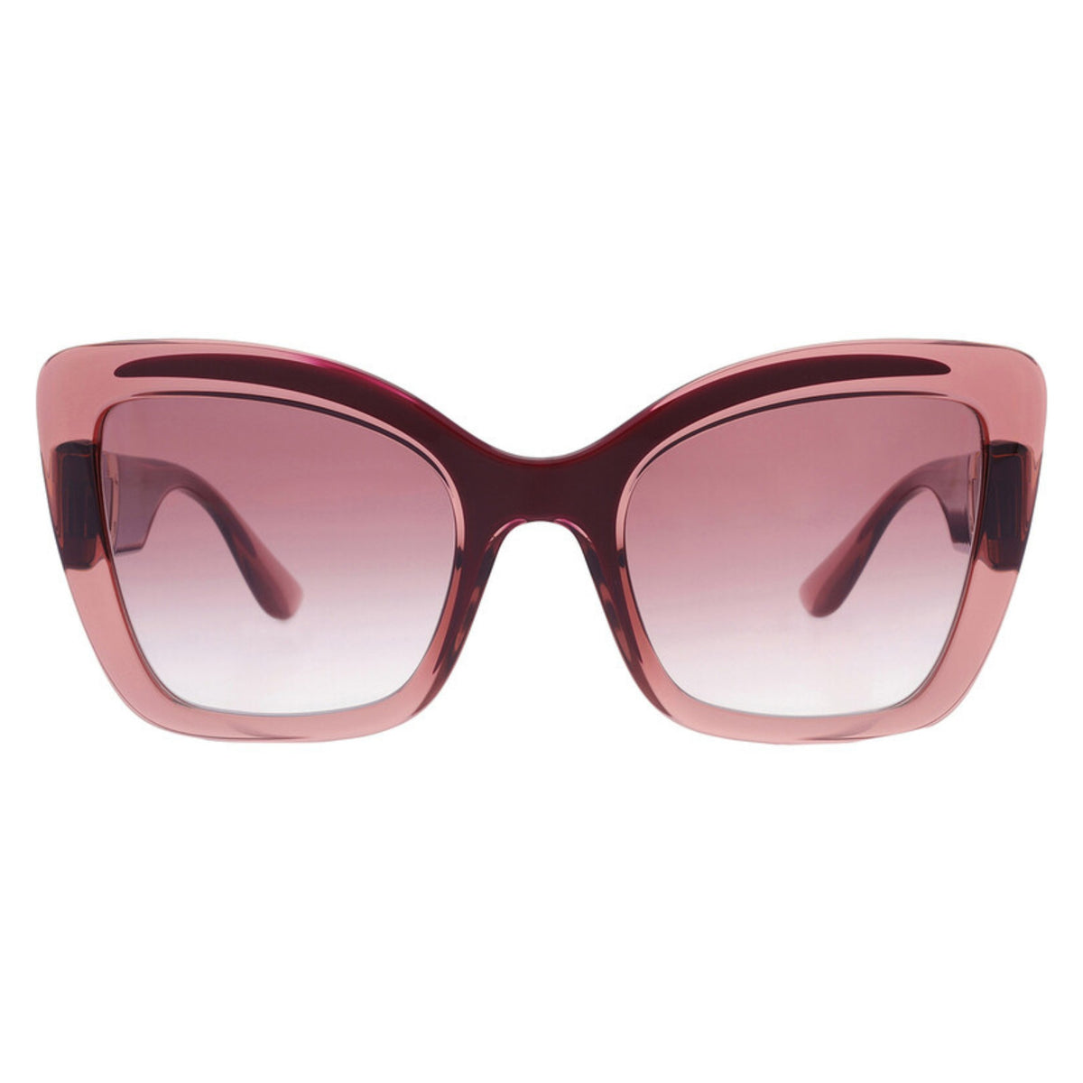 Dolce & Gabbana DG6170 transparent pink cat-eye sunglasses, full-rim plastic frame