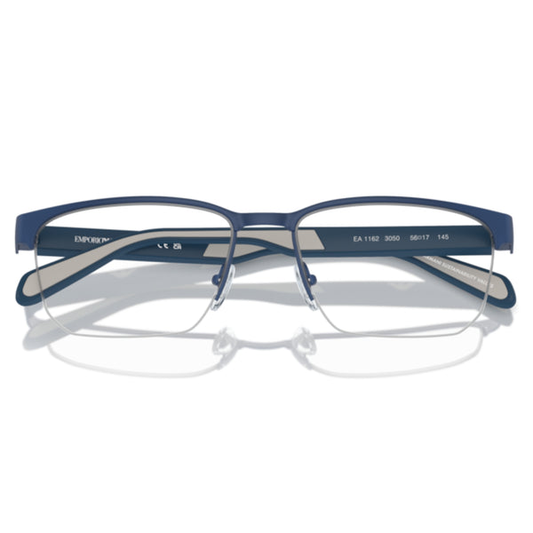 Emporio Armani EA1162 3050 Matte Blue Geometric Eyeglasses