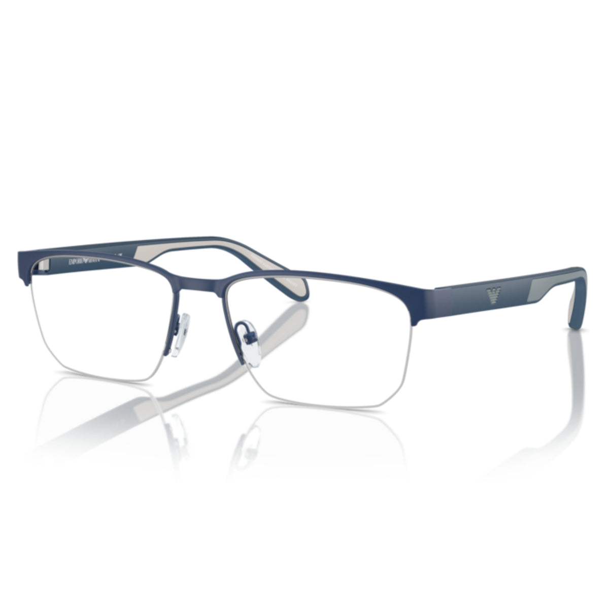 Emporio Armani EA1162 matte blue geometric eyeglasses with metal and plastic frame
