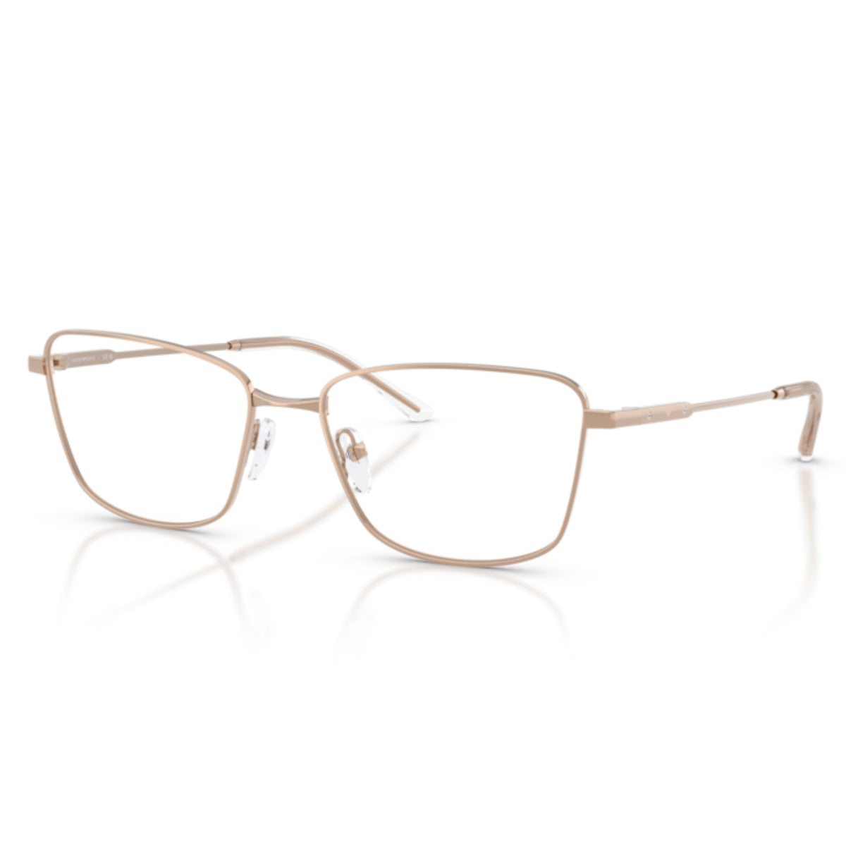 Emporio Armani EA1185B shiny rose gold geometric eyeglasses with metal frame