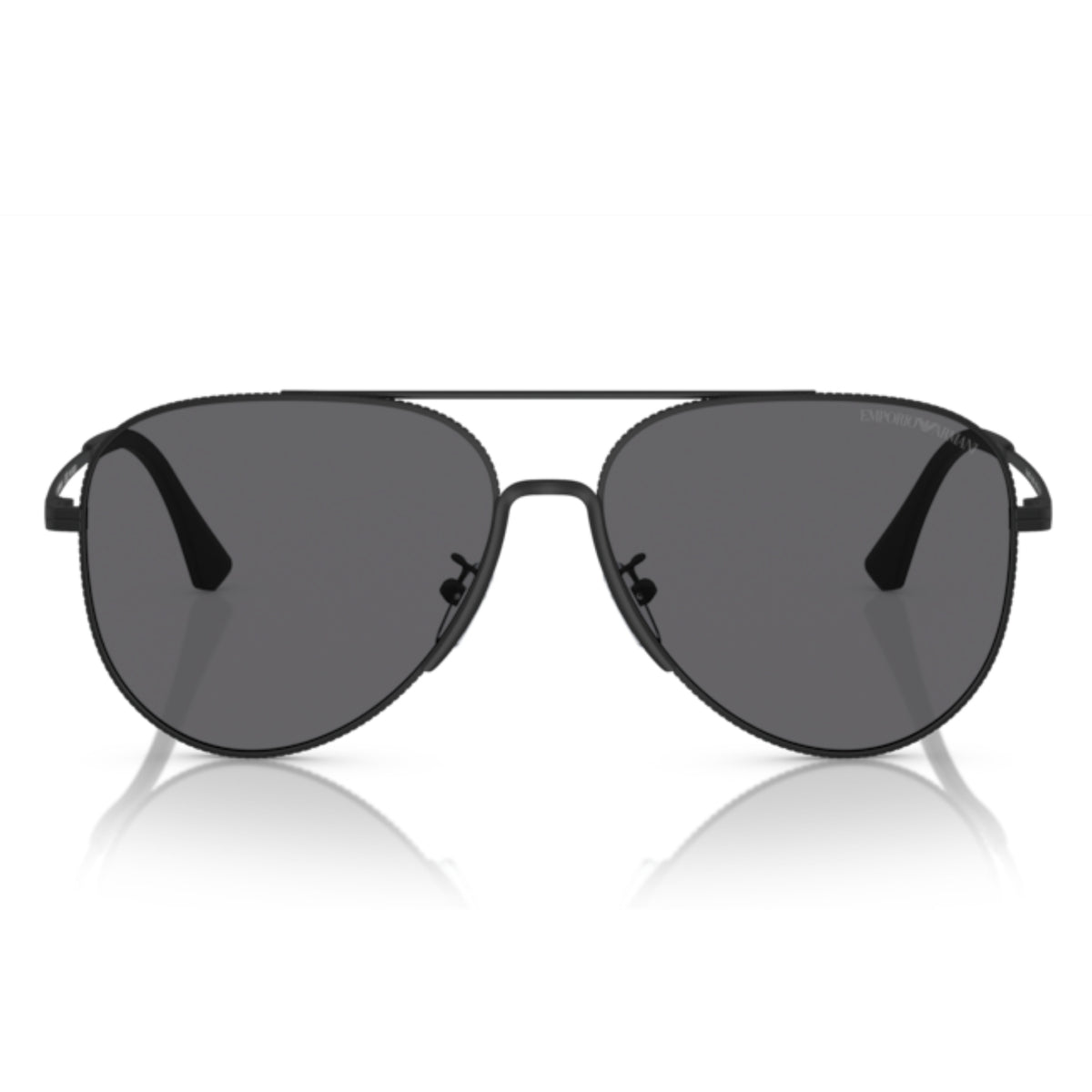 Emporio Armani EA2149D matte black aviator sunglasses, full-rim metal frame