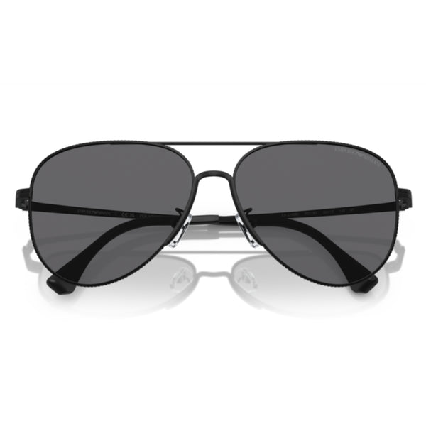 Emporio Armani EA2149D 3001/81 Matte Black Aviator Sunglasses