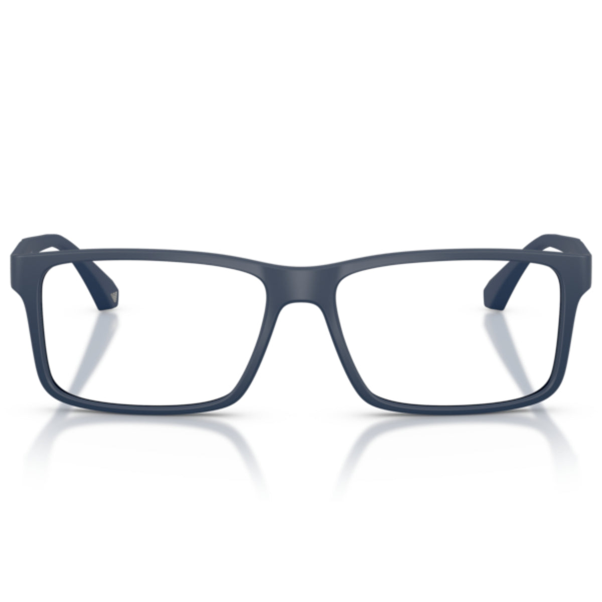 Emporio Armani EA3038 matte blue rectangle eyeglasses, full-rim plastic frame