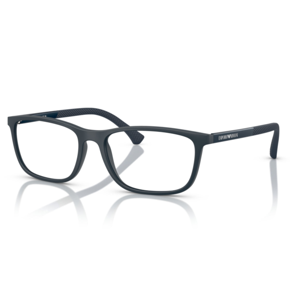 Emporio Armani EA3069 matte blue rectangle eyeglasses with plastic and metal frame