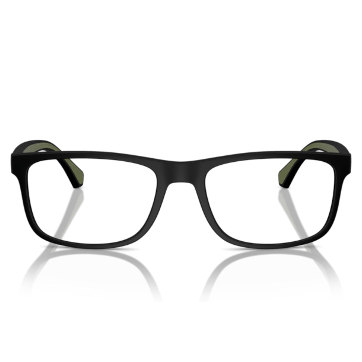 Emporio Armani EA3147 matte black rectangle eyeglasses, full-rim plastic frame
