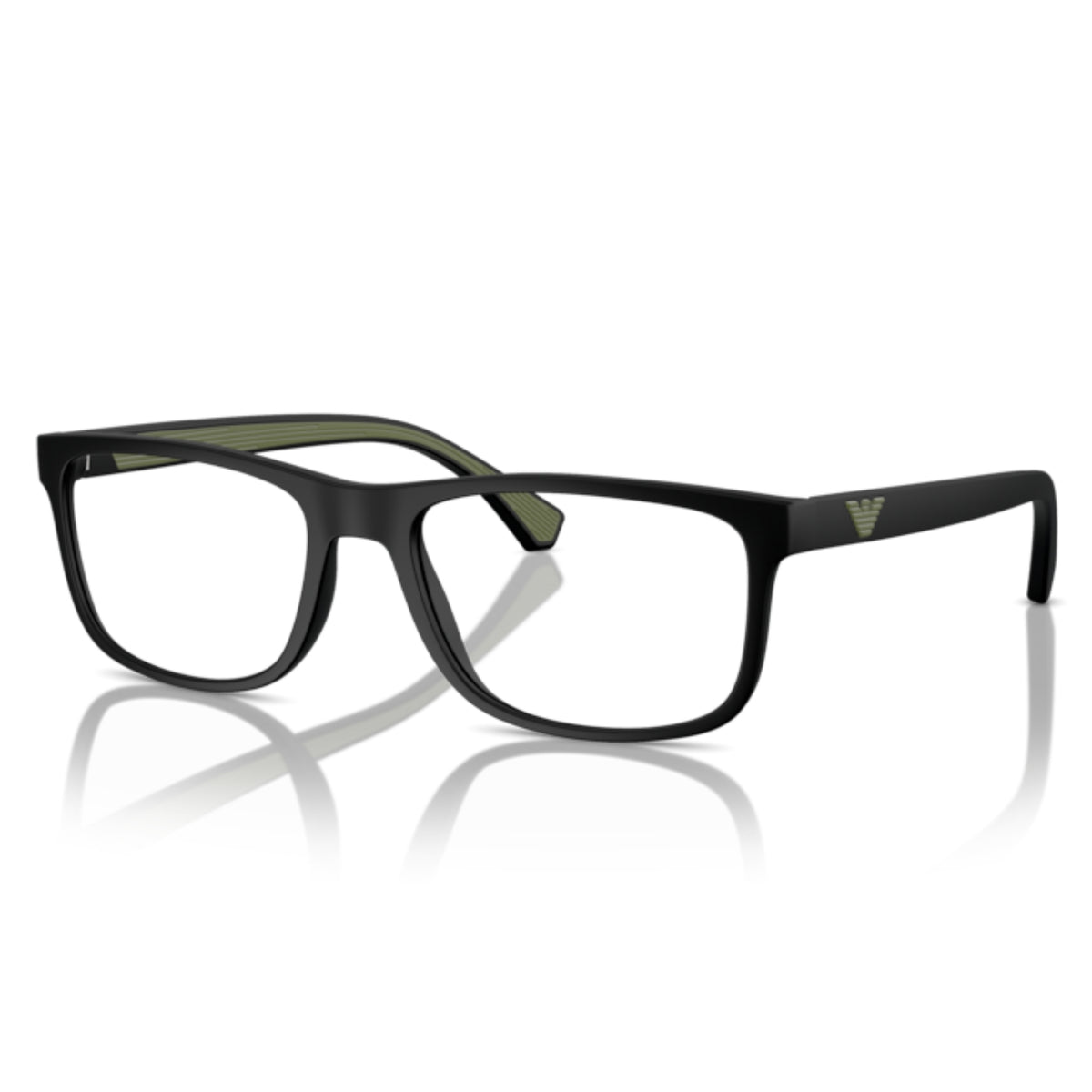 Emporio Armani EA3147 matte black rectangle eyeglasses with plastic frame