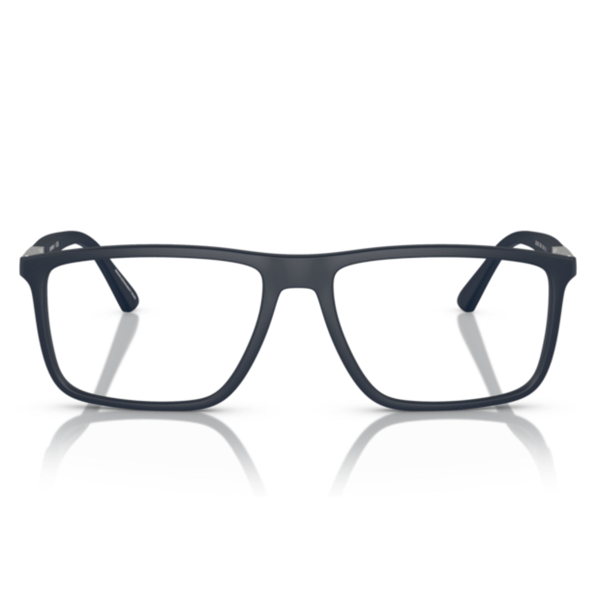 Emporio Armani EA3221 matte blue rectangle eyeglasses, full-rim plastic and aluminium frame