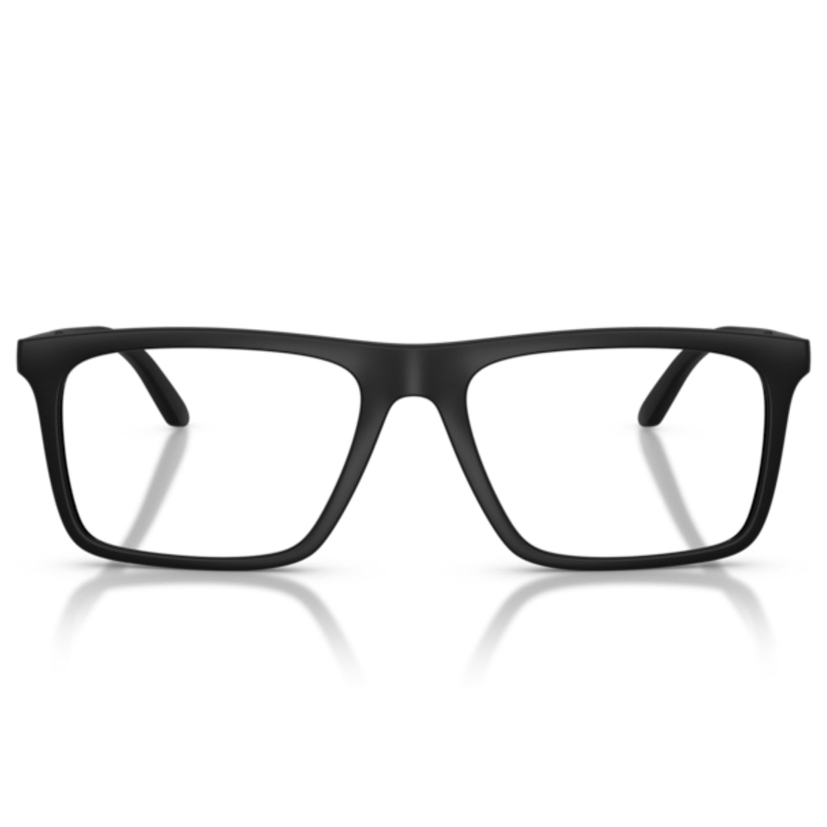 Emporio Armani EA3253 matte black square eyeglasses, full-rim plastic and metal frame