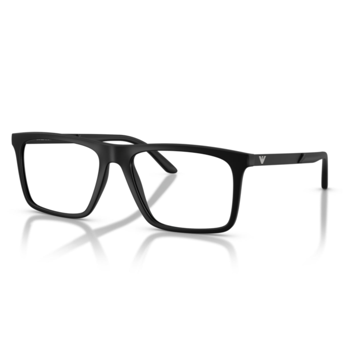 Emporio Armani EA3253 matte black square eyeglasses with plastic and metal frame