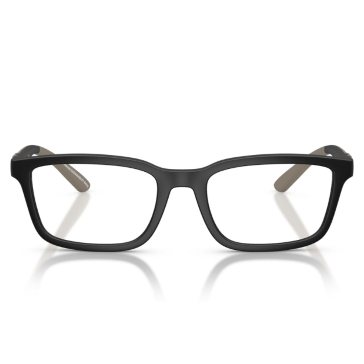 Emporio Armani EA3259 matte black rectangle eyeglasses, full-rim plastic frame