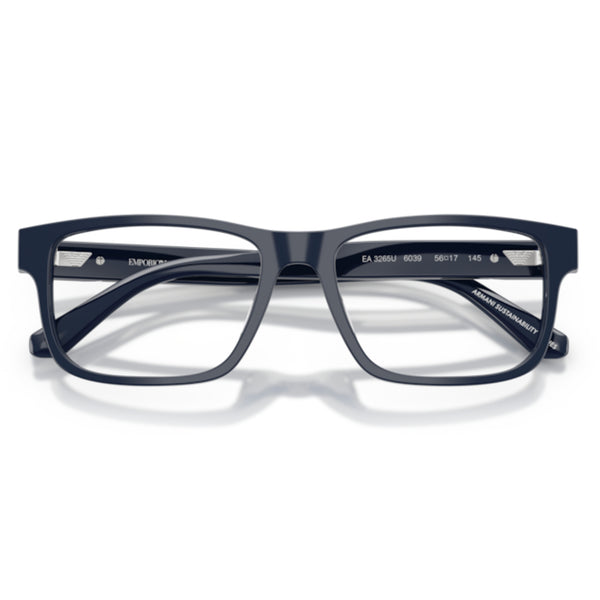 Emporio Armani EA3265U 6039 Shiny Blue Rectangle Eyeglasses