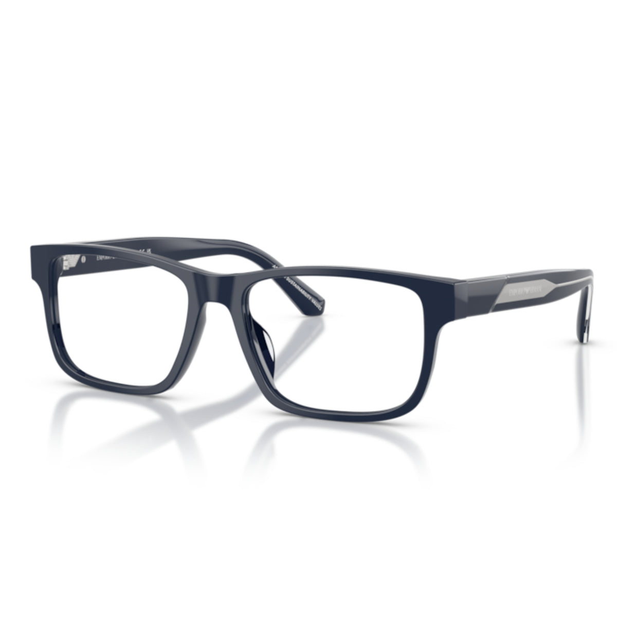 Emporio Armani EA3265U shiny blue rectangle eyeglasses with acetate frame