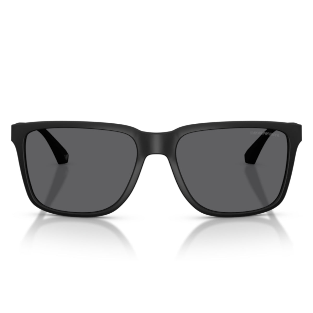 Emporio Armani EA4047 rubber black square sunglasses, full-rim plastic frame