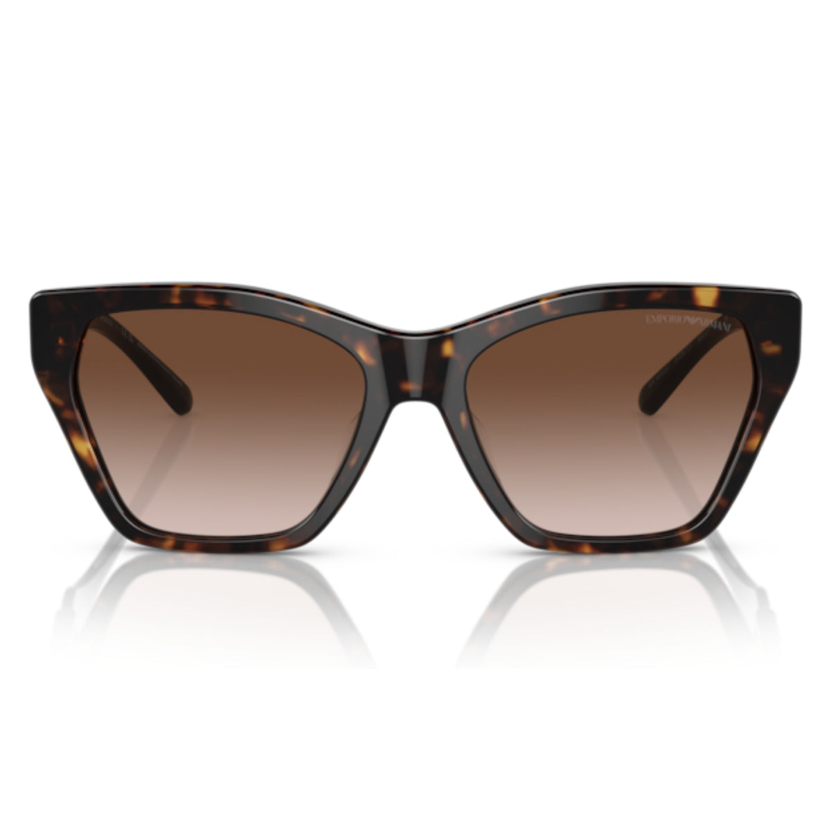 Emporio Armani EA4203U shiny havana cat-eye sunglasses, full-rim acetate and plastic frame