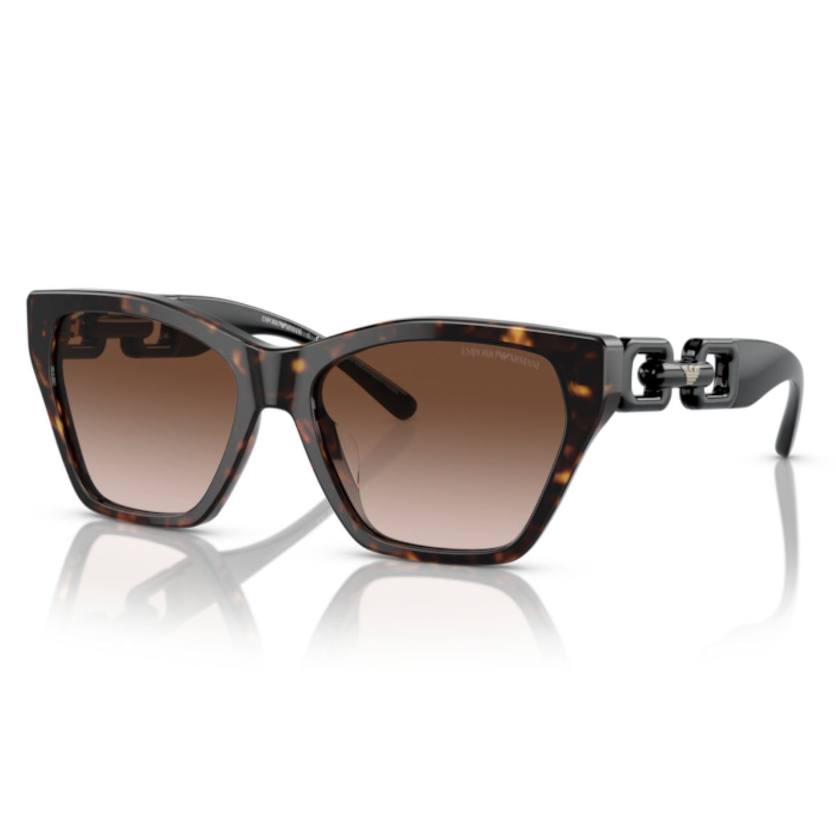 Emporio Armani EA4203U shiny havana cat-eye sunglasses with brown lenses