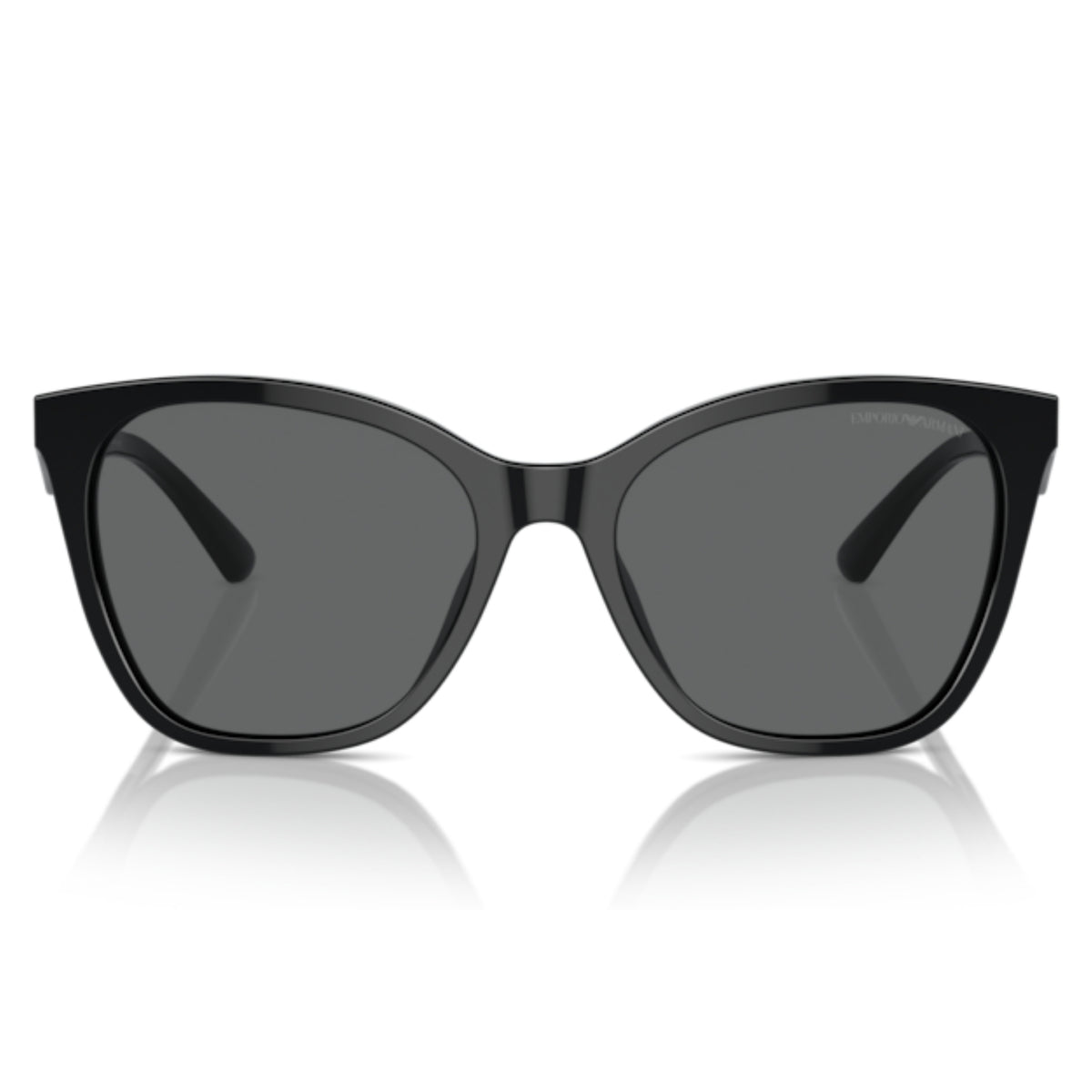 Emporio Armani EA4222U shiny black cat-eye sunglasses, full-rim acetate frame