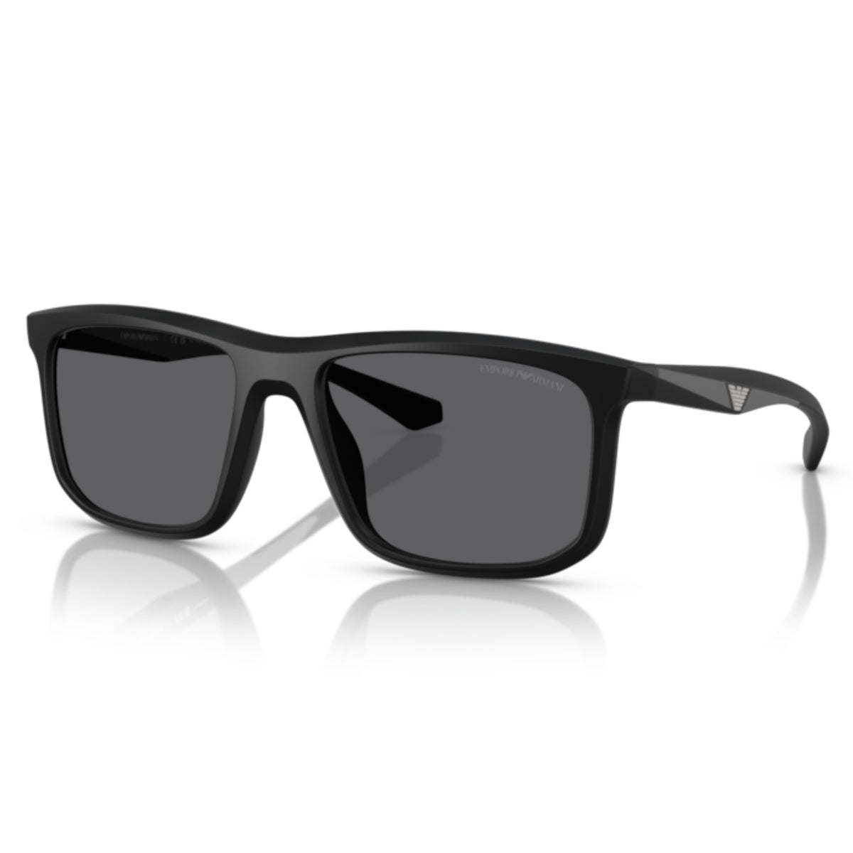 Emporio Armani EA4234U matte black square sunglasses with grey lenses