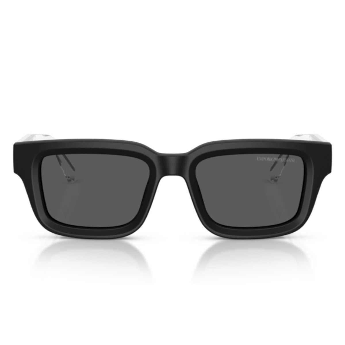 Emporio Armani EA4270 matte black geometric sunglasses, full-rim acetate frame